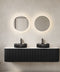 Premium Black Bathroom Vanity with Striped Front Design & Double Sinks