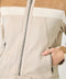 Color Blocked Moto Jacket - Oatmeal Combo