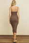 Straight Neck Ribbed Bodycon Dress Mocha-Dress-Dress Forum-S-Urbanheer