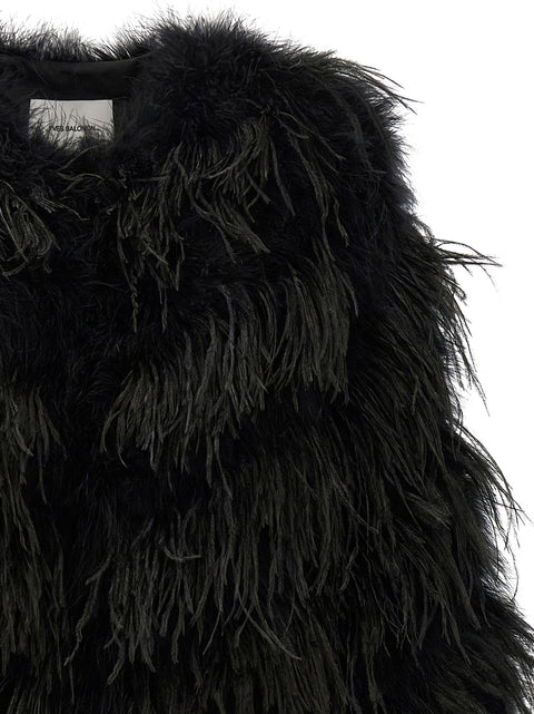 Yves Salomon Feather Caban
