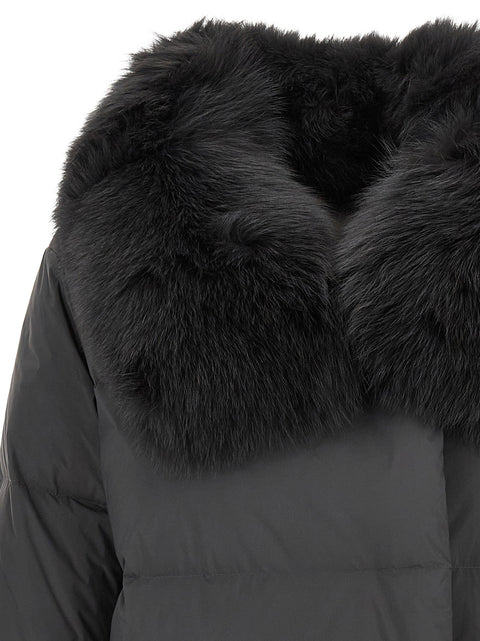 Army Yves Salomon Coat With Mittens