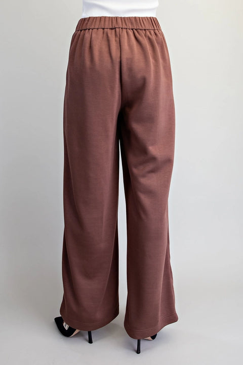 Pleated Elastic Back Waist Pants