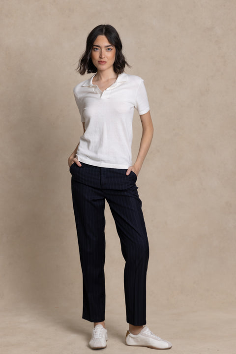 JERSEY polo-style jumper.