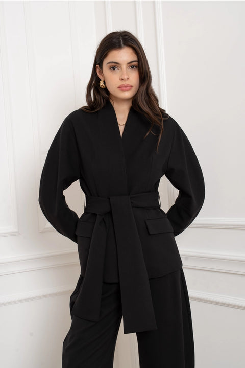 Ori Belted Kimono-Style Jacket
