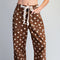 Polka Dot Front Tie Barrel Pants