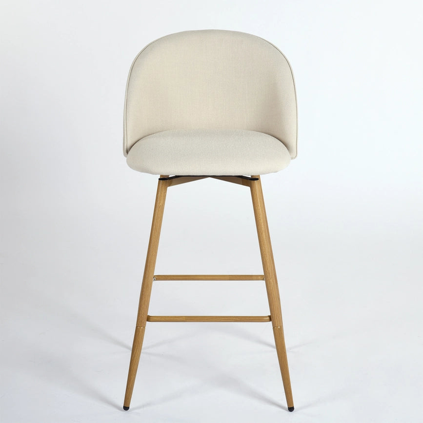 27in Swivel Counter Barstools Fabric -Beige-Table & Bar Stools-39F Inc.-Beige-Urbanheer