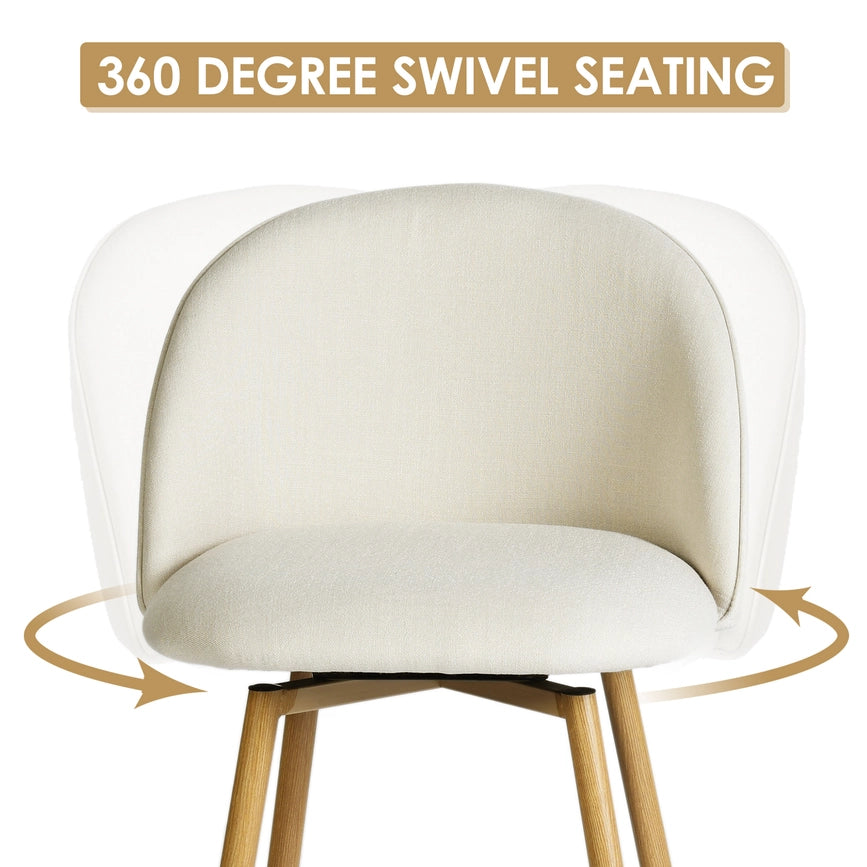 27in Swivel Counter Barstools Fabric -Beige-Table & Bar Stools-39F Inc.-Beige-Urbanheer