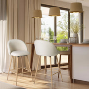 27in Swivel Counter Barstools Fabric -Beige-Table & Bar Stools-39F Inc.-Beige-Urbanheer