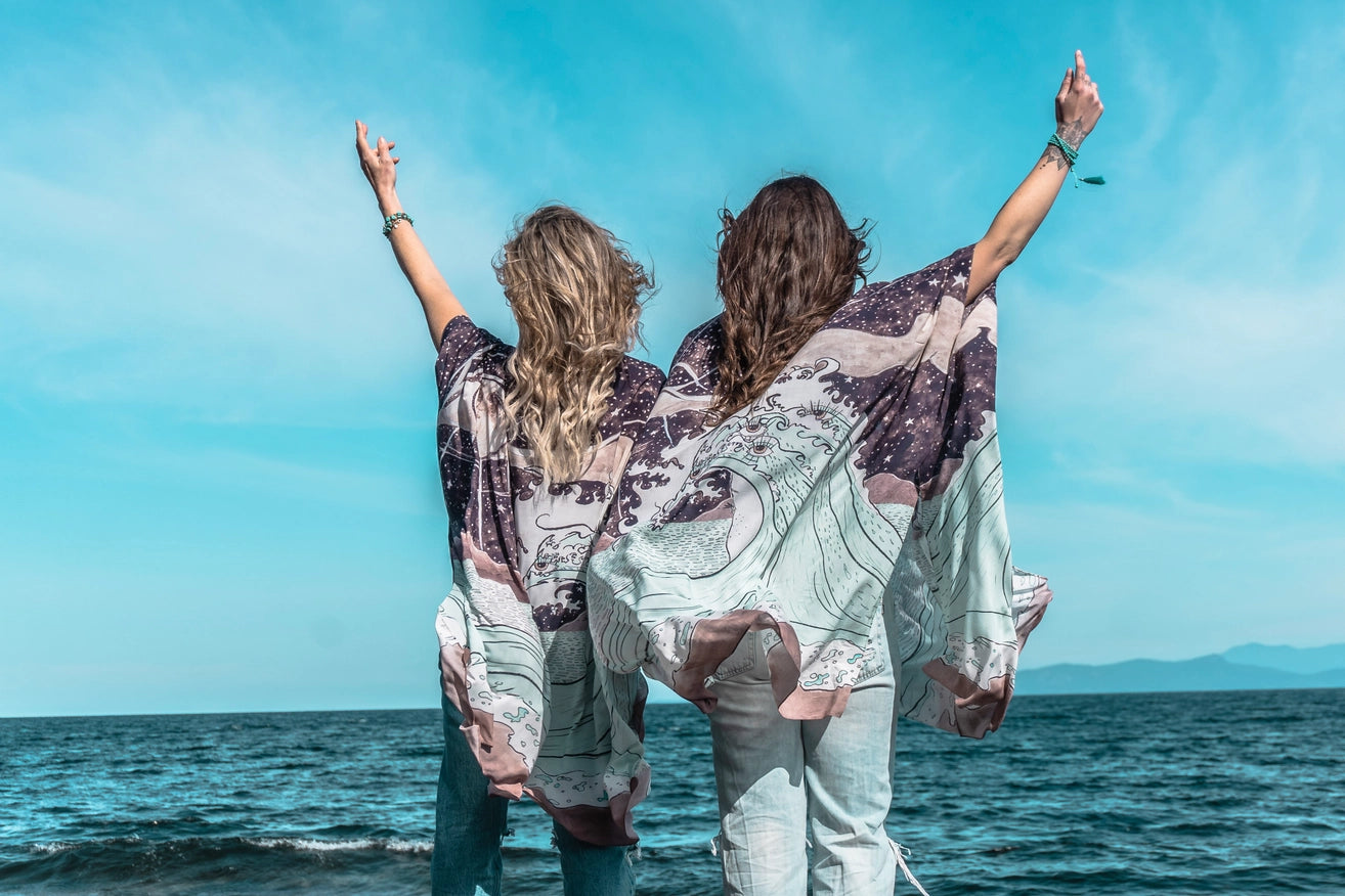 Moonstruck Starduster Bamboo Bohemian Kimono-Kimonos-Market of Stars-length 92cm-Urbanheer