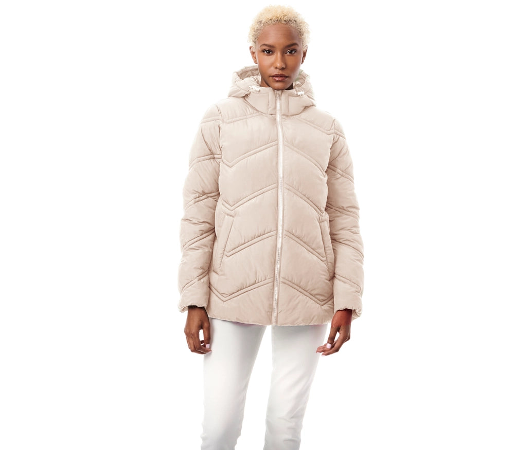 Chevron Quilt Hooded Puffer Moon Glow-Hooded Puffer-Bernardo-XS-Urbanheer
