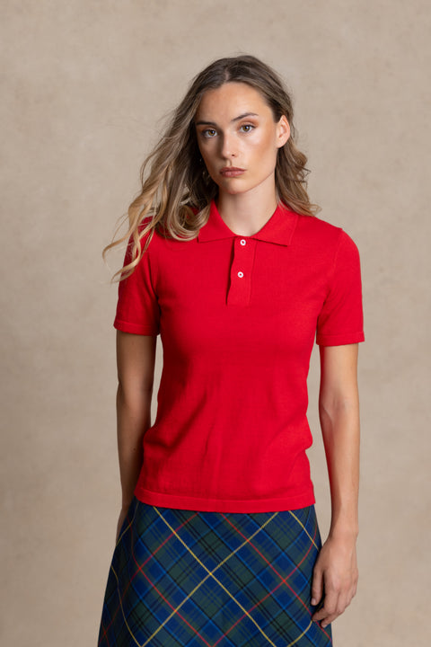 JERSEY polo-style jumper.