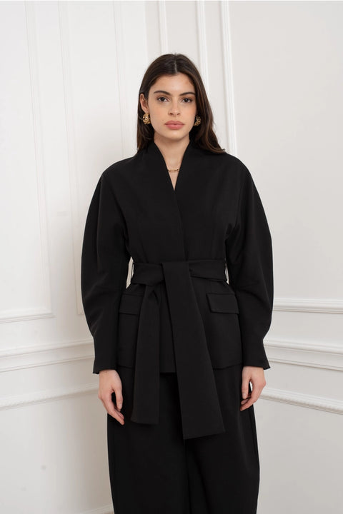 Ori Belted Kimono-Style Jacket