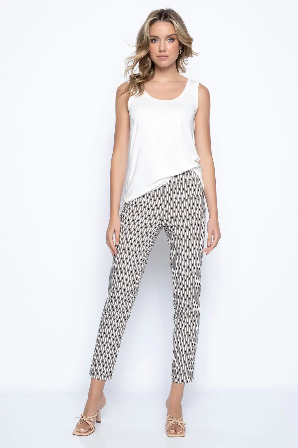 New Style Dot & Dash Pull-On Straight Leg Ankle Pants-Clothing - Women-Picadilly-4-Urbanheer
