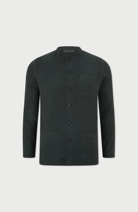 Midweight Cotton Knitted Nehru Jacket