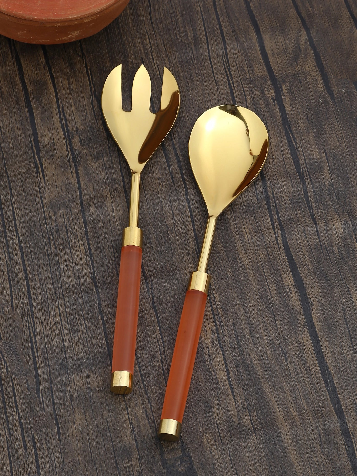 Metal & Resin Salad Server 2- Piece Set-Tiramisu-Urbanheer