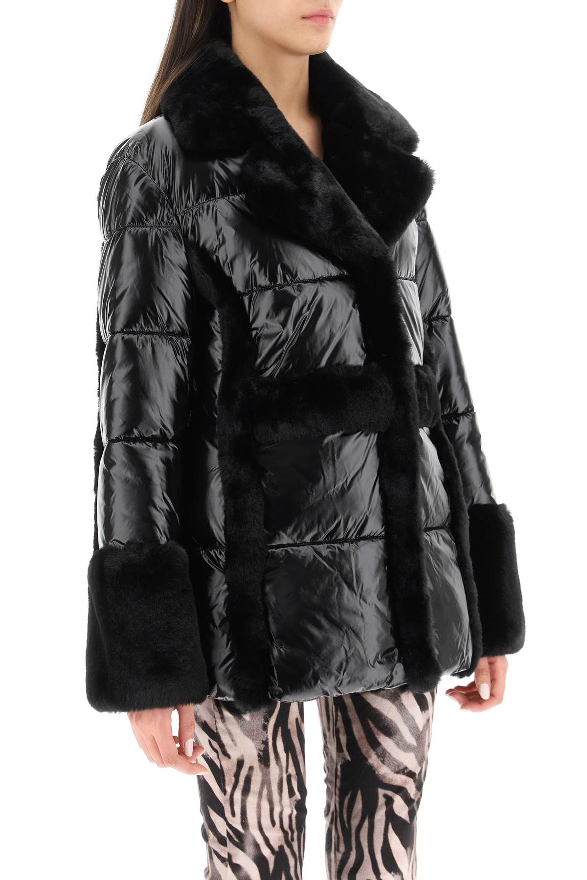 Marciano By Guess Puffer Jacket With Faux Fur Details-jackets-Marciano By Guess-Black-38-Urbanheer