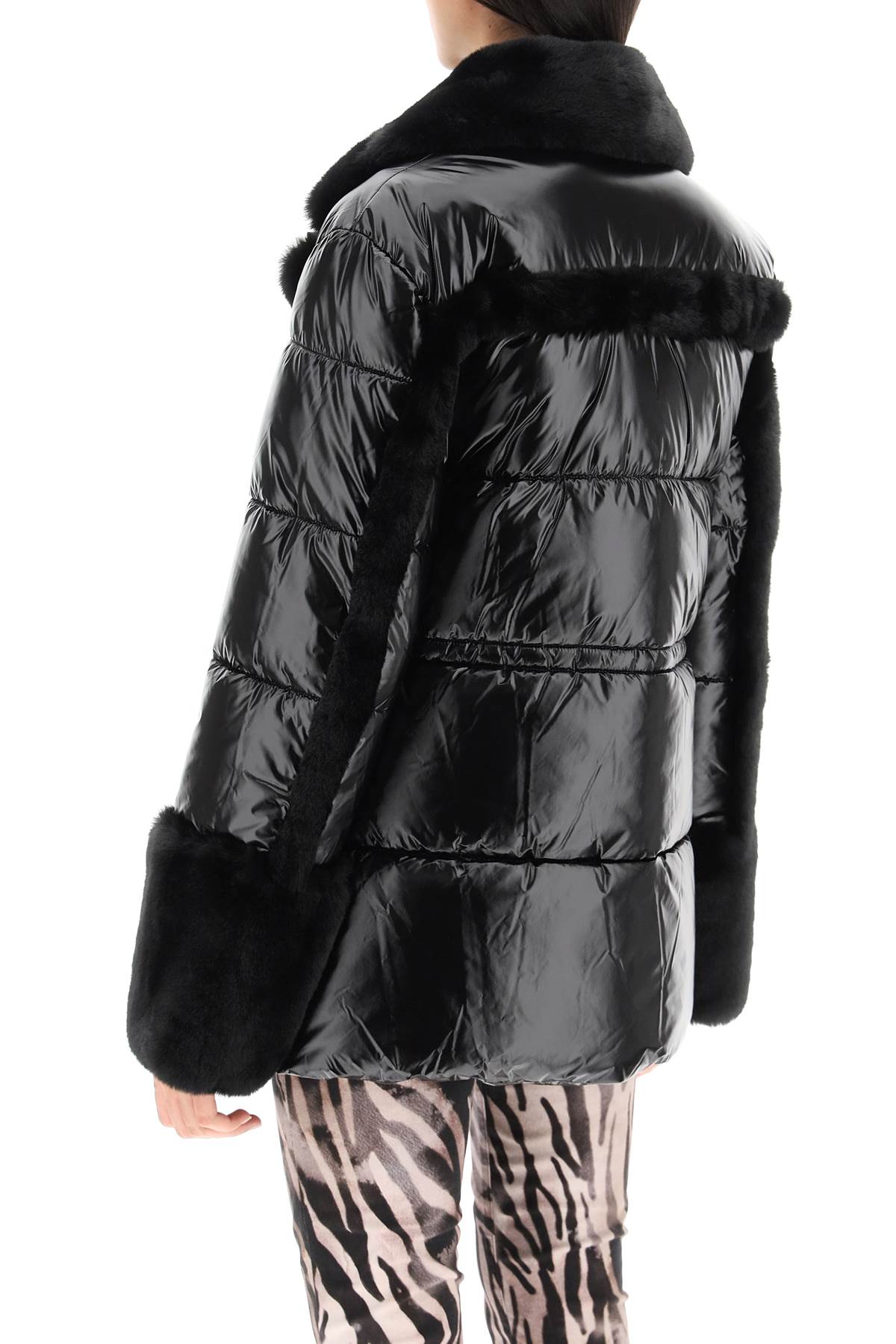 Marciano By Guess Puffer Jacket With Faux Fur Details-jackets-Marciano By Guess-Black-38-Urbanheer