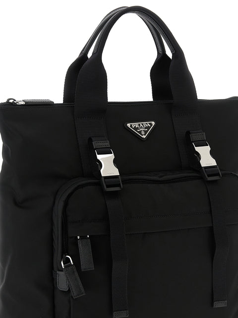 Prada Re-nylon And Saffiano Backpack Shopping Bag
