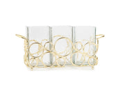 Cutlery Holder Gold Loop Design-CLASSIC TOUCH DECOR INC.-Urbanheer