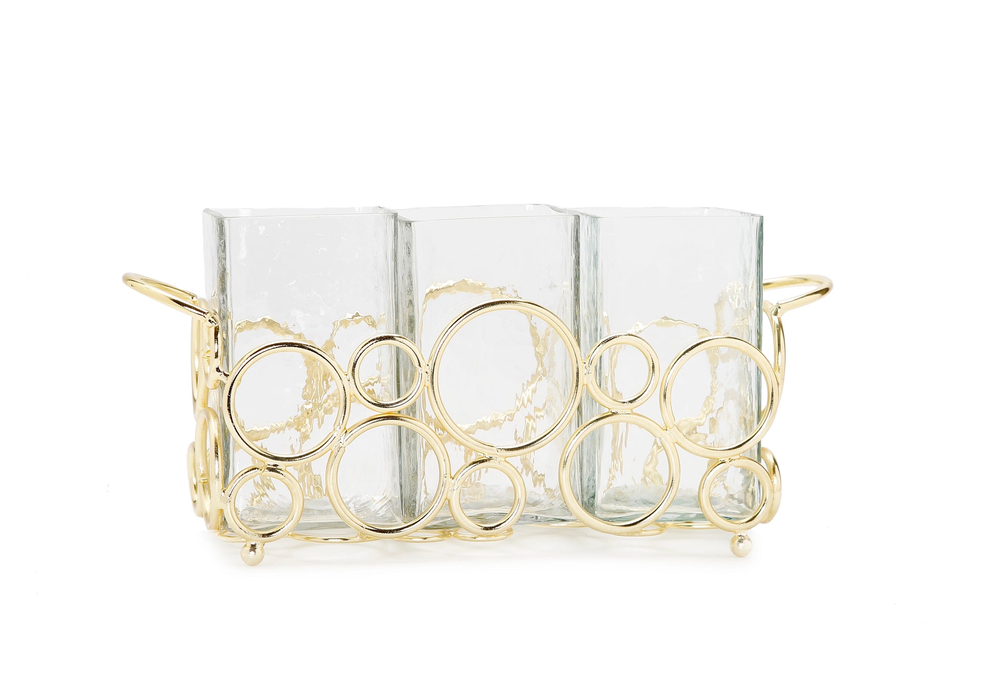 Cutlery Holder Gold Loop Design-CLASSIC TOUCH DECOR INC.-Urbanheer