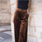 Wide Velvet Flowing Trousers with Double-Button Fastening