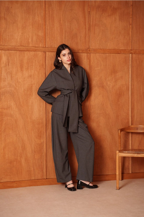 Ori Belted Kimono-Style Jacket