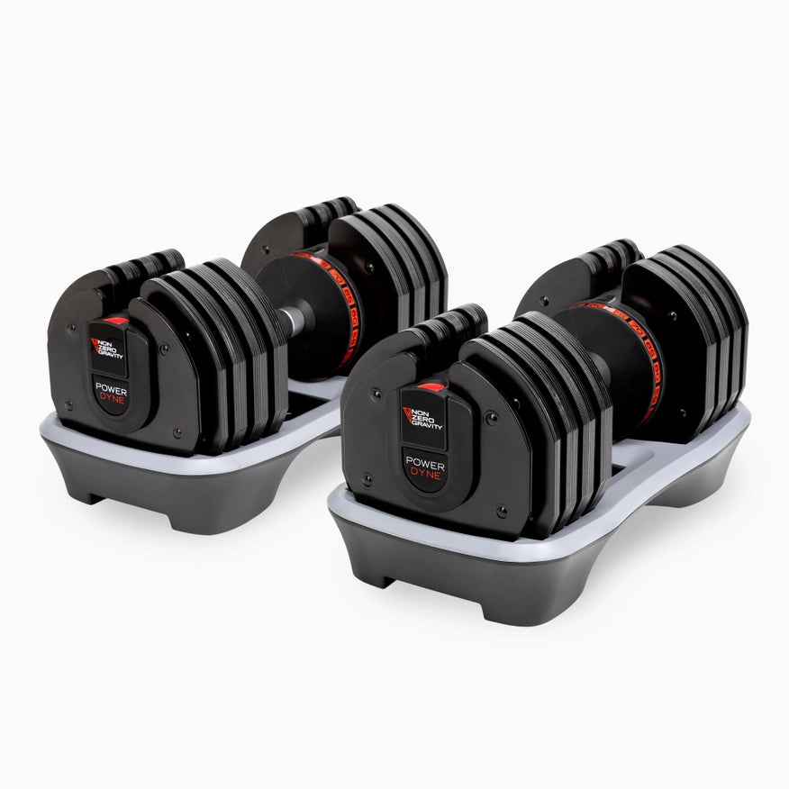 Powerdyne Adjustable 80Lbs Dumbbell - Coal (Pair)-Dumbbell-Nonzero Gravity-20 Iron Weight Plates-Urbanheer