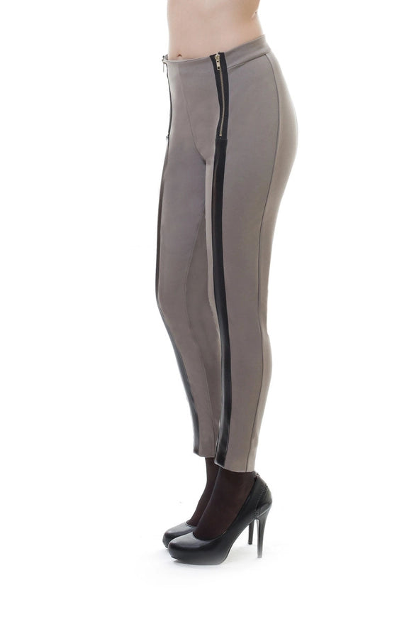 Zip Detail Panelled Pants-Pants-Conquista-Urbanheer