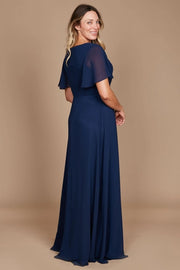 Dylan & Davids Short Sleeve Long Formal Dress-Dylan & Davids-Navy-L-Urbanheer