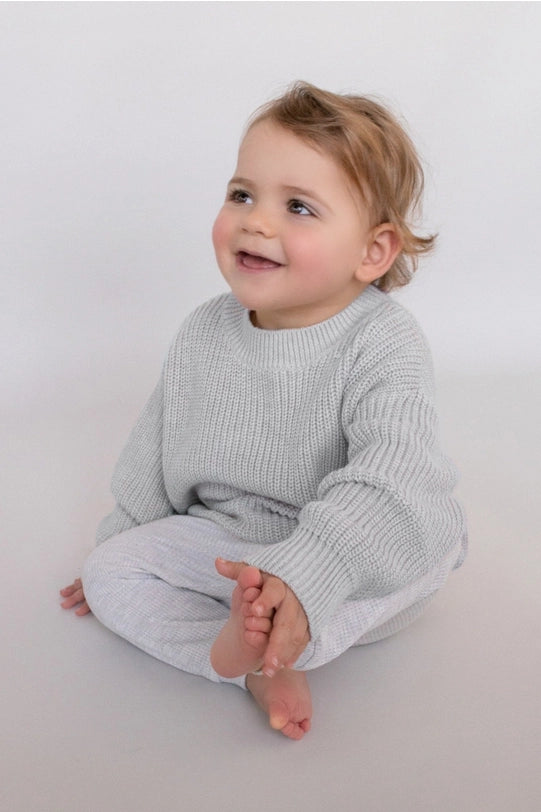 Mini Knit Jumper (Light Grey)-Jumper-All Fenix-12-18M-Urbanheer