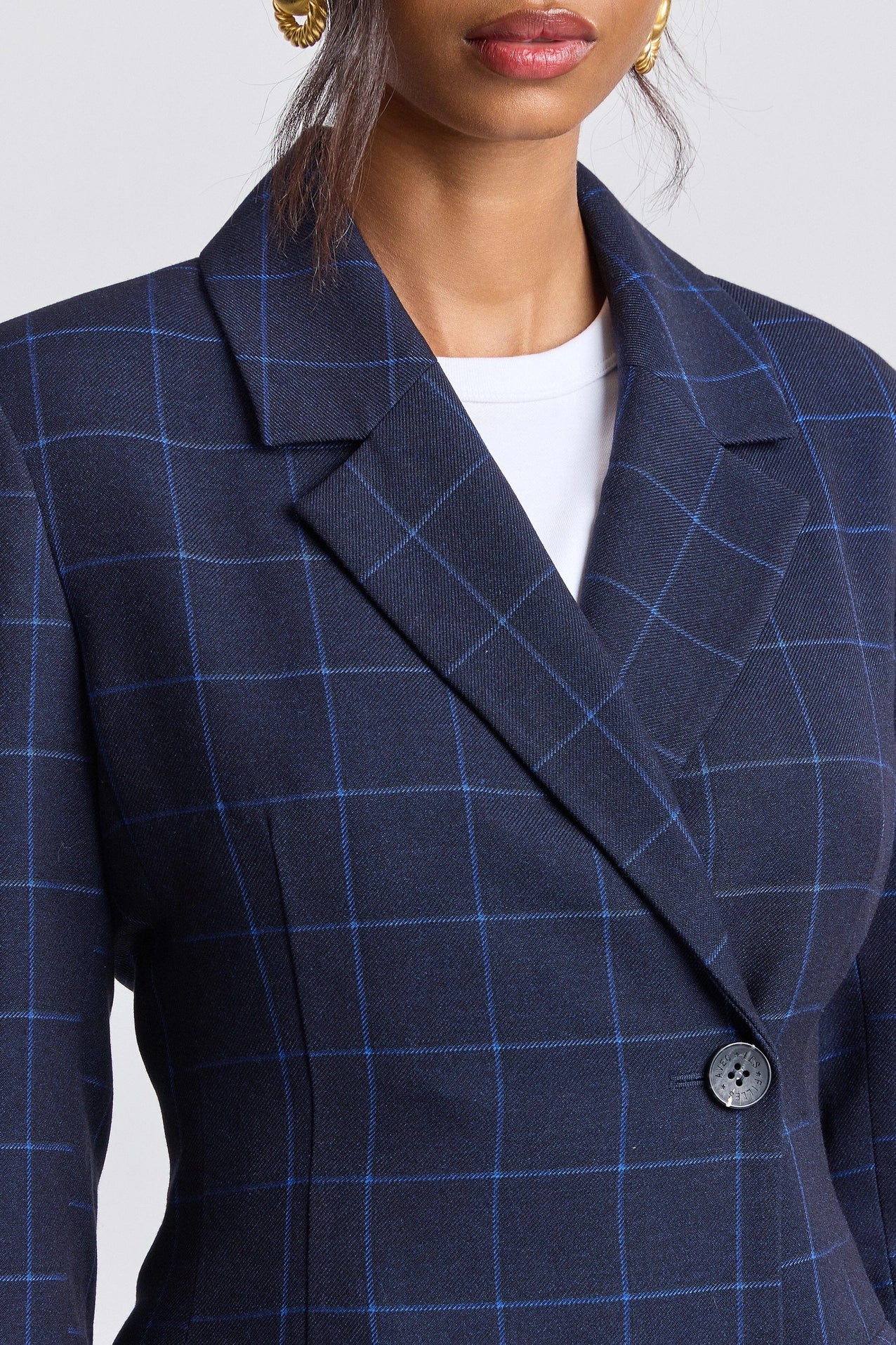 Windowpane Hourglass Tailored Blazer