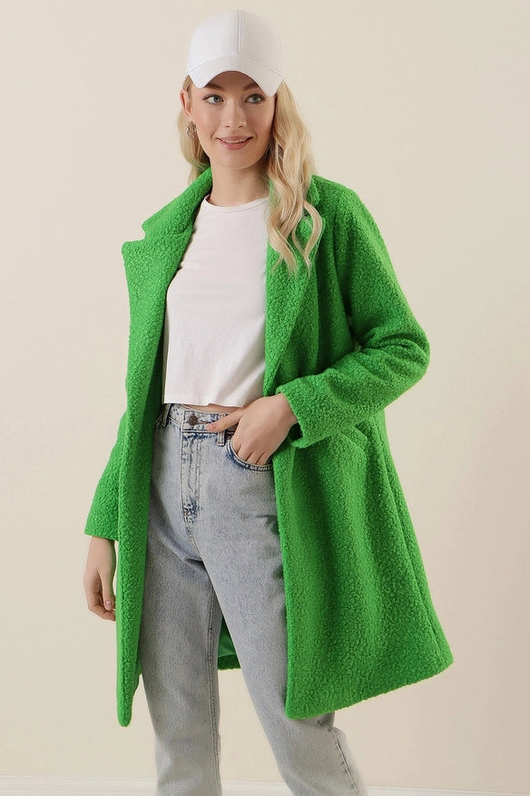 Stylish Classy Women Coat Green-Coat-Blak Wardrob-Green-Urbanheer