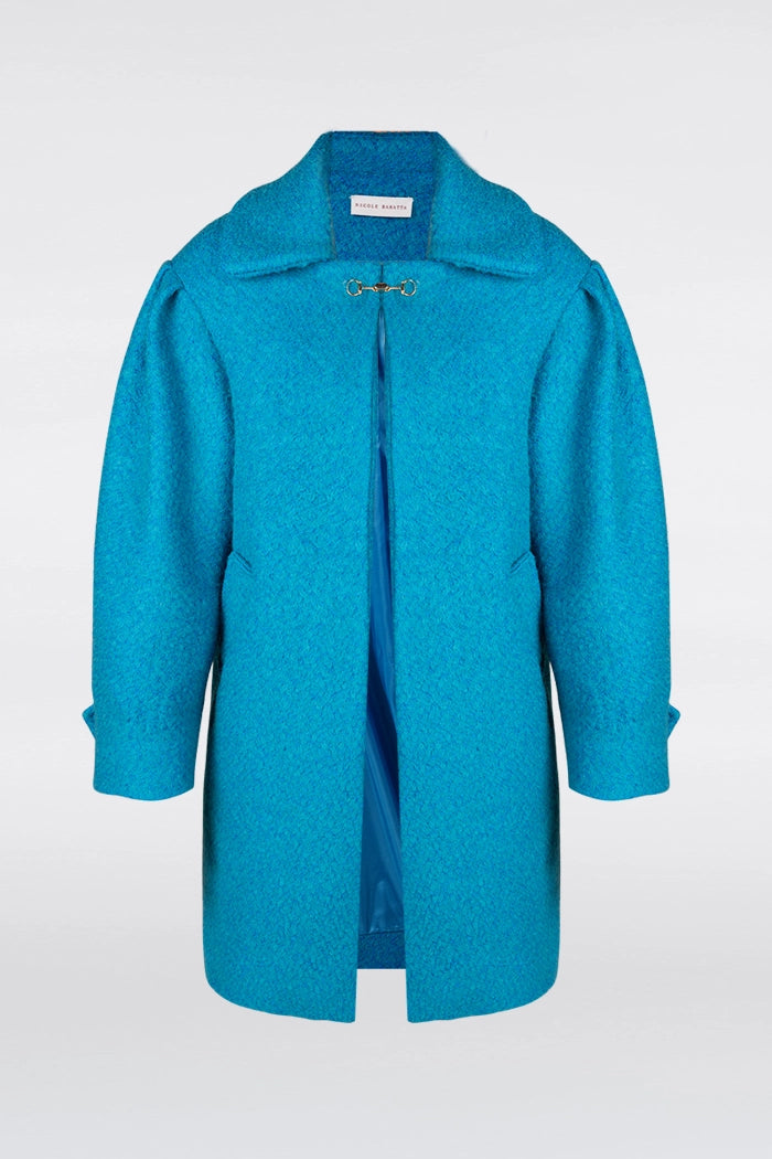 Light Blue Bouclè Oversize Coat-Clothing - Women-Nicole Baratta-One Size-Urbanheer