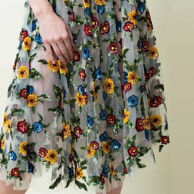 Gardenia Embroidered Skirt-Skirt-La fuori-XS-Urbanheer