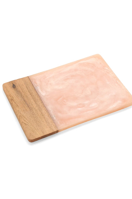Pink Resin & Wood Cheese Board-Cheese Board-Tiramisu-12 x 8 x 0.6 in (30.5 x 20.3 x 1.5 cm)-Urbanheer