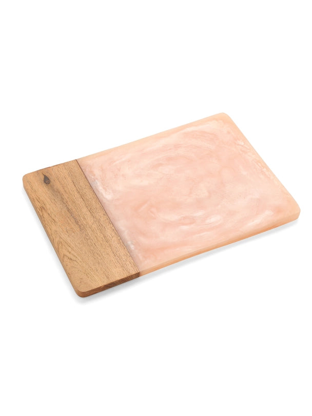 Pink Resin & Wood Cheese Board-Cheese Board-Tiramisu-12 x 8 x 0.6 in (30.5 x 20.3 x 1.5 cm)-Urbanheer
