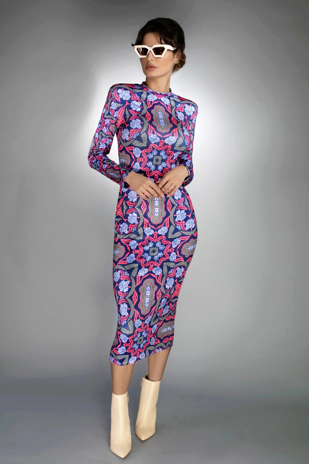 Women'S Stylish Electric Purple Mockneck Turtleneck Midi-Nuvula-S-Urbanheer