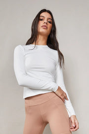 Bamboo Cotton Everyday Long Sleeve (Milk)-Top-All Fenix-L-Urbanheer