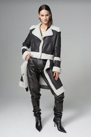 2in1 Black Shearling Fur Overcoat-Fur Coats-Buy Me Fur Ltd-Black-XS-Genuine Lamb Fur-Urbanheer