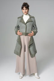 2in1 Mint Shearling Fur Overcoat-Fur Coats-Buy Me Fur Ltd-Mint-XS-Genuine Lamb Fur-Urbanheer