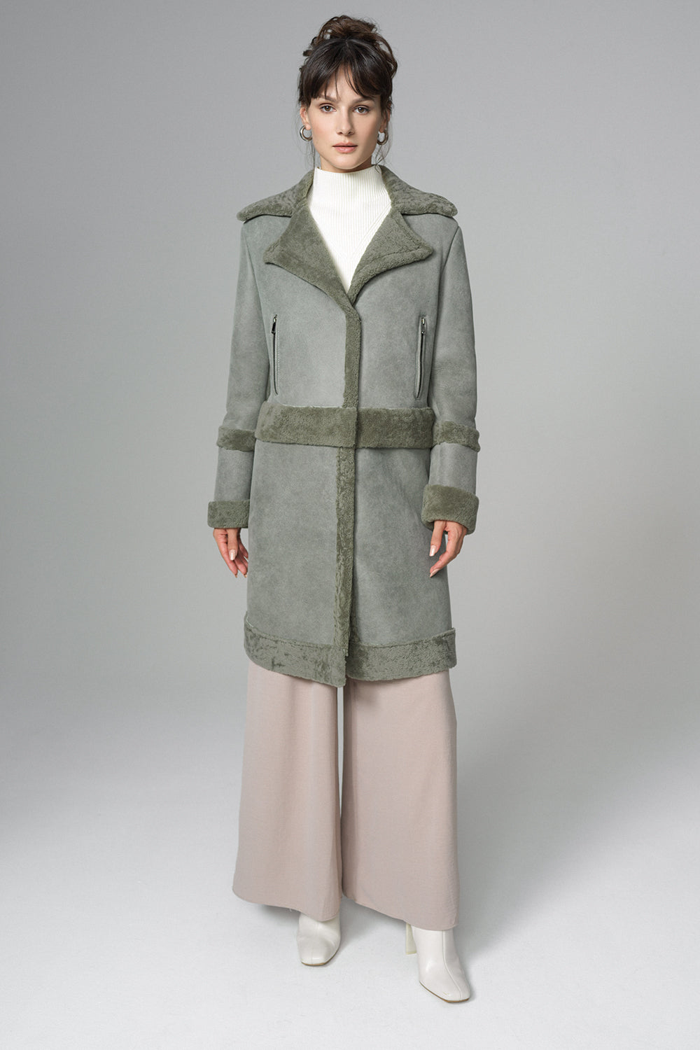 2in1 Mint Shearling Fur Overcoat-Fur Coats-Buy Me Fur Ltd-Mint-XS-Genuine Lamb Fur-Urbanheer