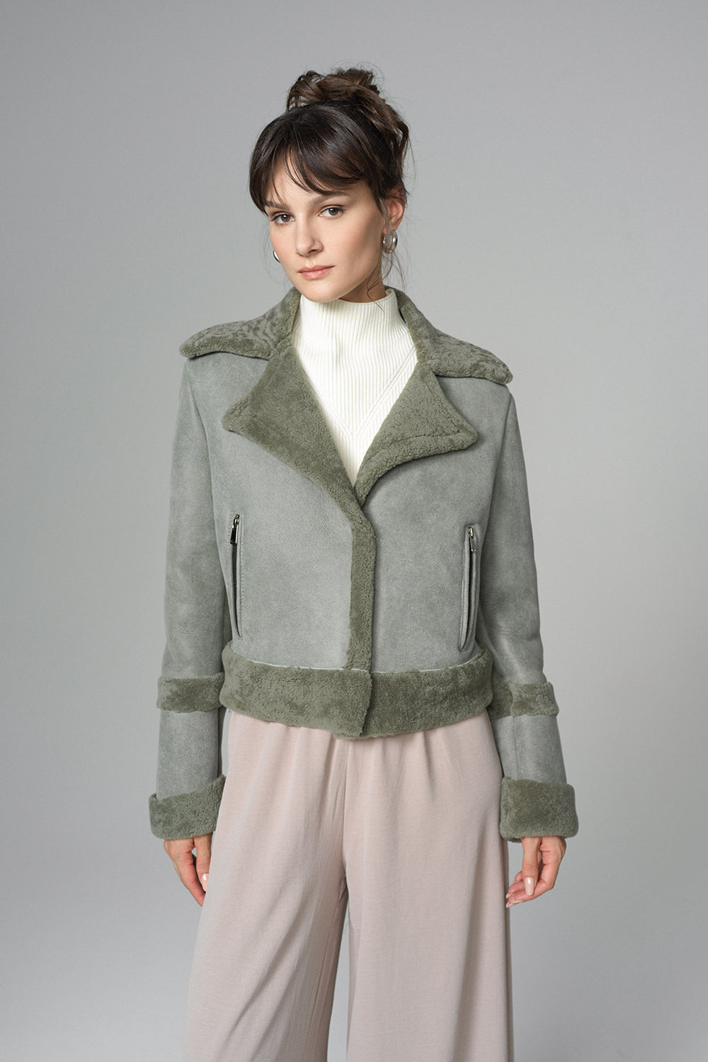 2in1 Mint Shearling Fur Overcoat-Fur Coats-Buy Me Fur Ltd-Mint-XS-Genuine Lamb Fur-Urbanheer