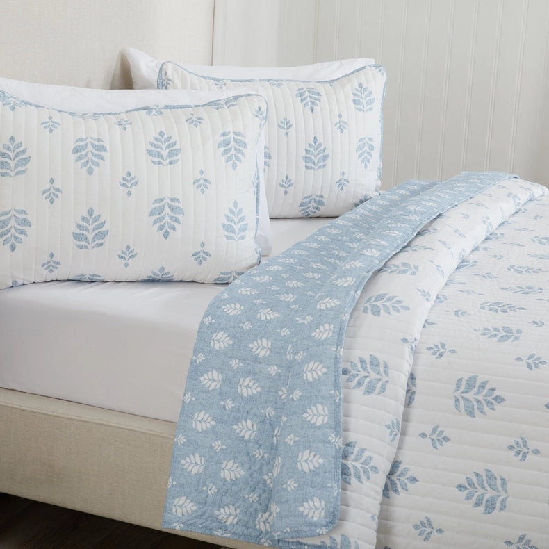 3-Piece French Floral Quilt - Colette Collection-Set-BH Collective-Full / Queen-Colette - Blue-Urbanheer