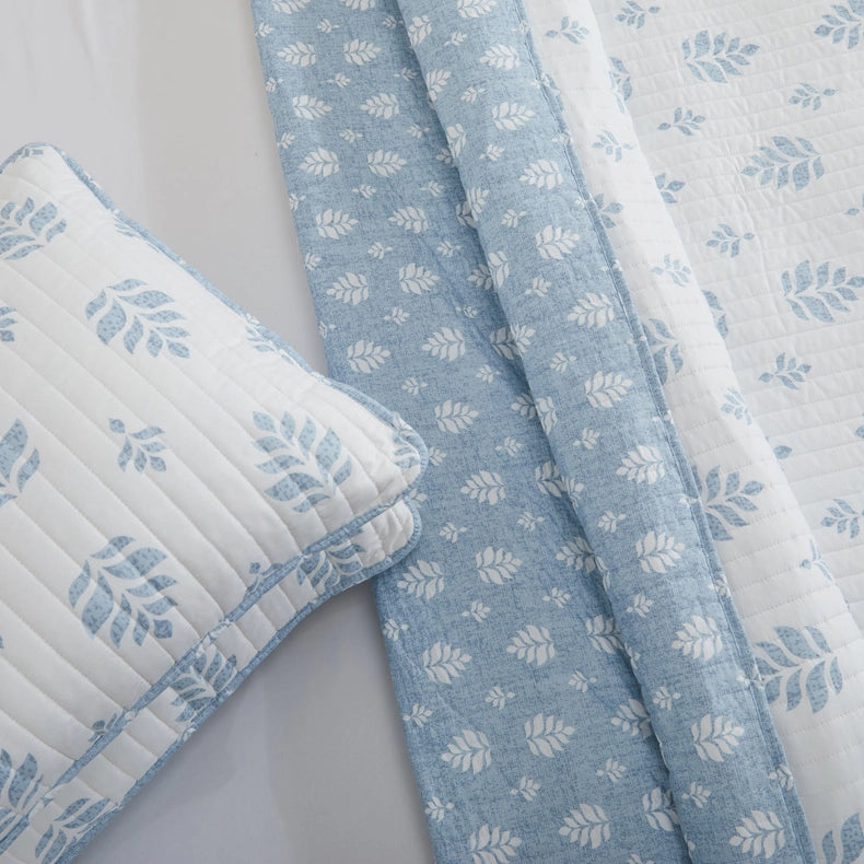 3-Piece French Floral Quilt - Colette Collection-Set-BH Collective-Full / Queen-Colette - Blue-Urbanheer