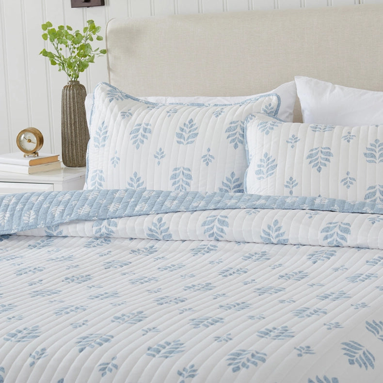 3-Piece French Floral Quilt - Colette Collection-Set-BH Collective-Full / Queen-Colette - Blue-Urbanheer