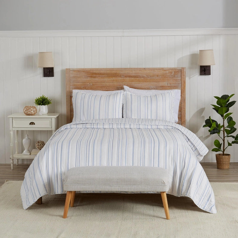 3-Piece Stripe Quilt | Katelyn Collection By Great Bay Home-Set-BH Collective-Full / Queen-Grey-Urbanheer