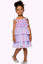 3-TIER Stripe Mesh Tutu Dress-Dress-Hannah Banana-12M-PINK MULTI-Urbanheer