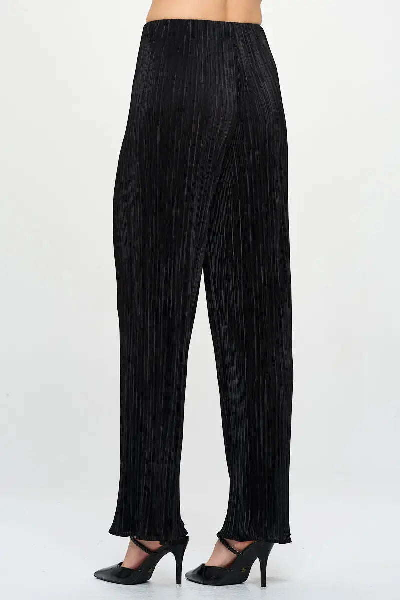 Vibrant Plisse Straight Leg Pants-Renee C.-S-Urbanheer
