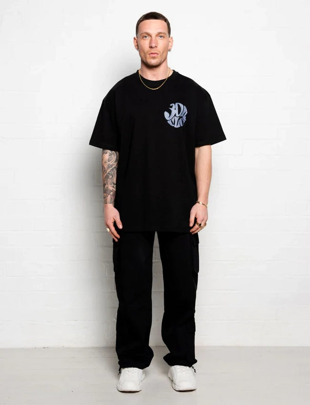 304 Mens Blue Tile T-Shirt Black-T-Shirts-304 Clothing-XS-Urbanheer