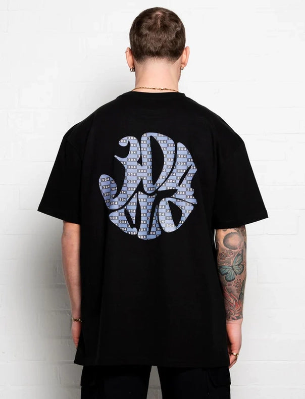 304 Mens Blue Tile T-Shirt Black-T-Shirts-304 Clothing-XS-Urbanheer